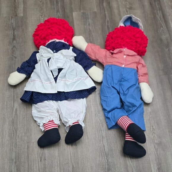 Vintage Classic Raggedy Ann and Andy Doll Set 3 ft - Picture 3 of 8